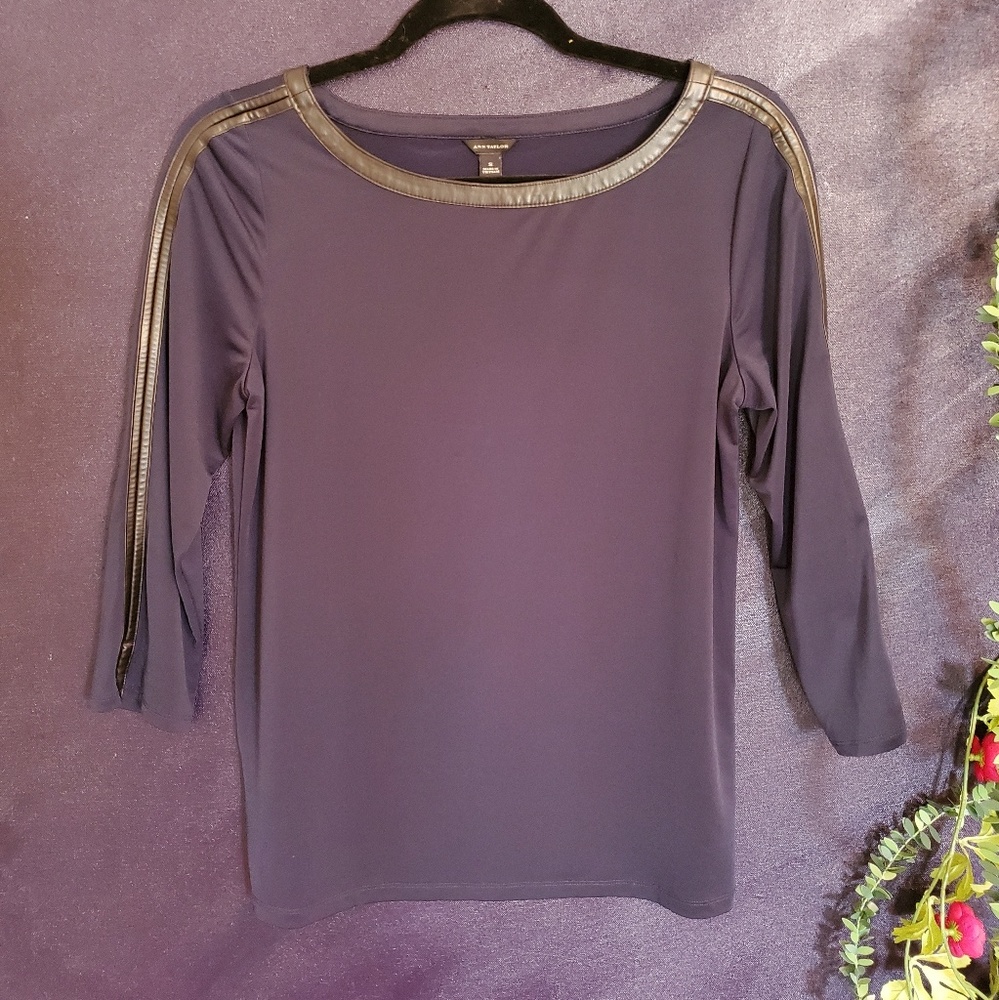 Ann Taylor Leather accented top